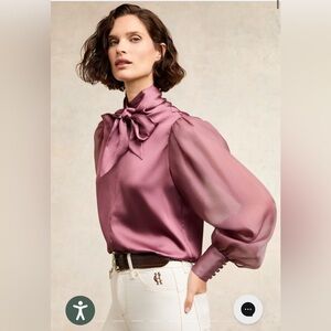 BNWT Holland Cooper Ariella Blouse in Berry